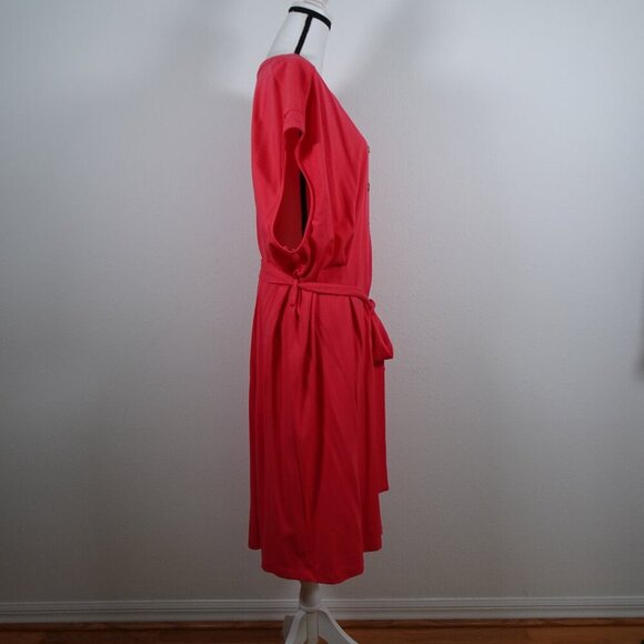 Calvin Klein T-Shirt Dress Women's Plus Size 24W Pink Coral Button Front - Picture 6 of 11